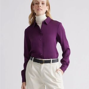 Quince silk button-up shirt